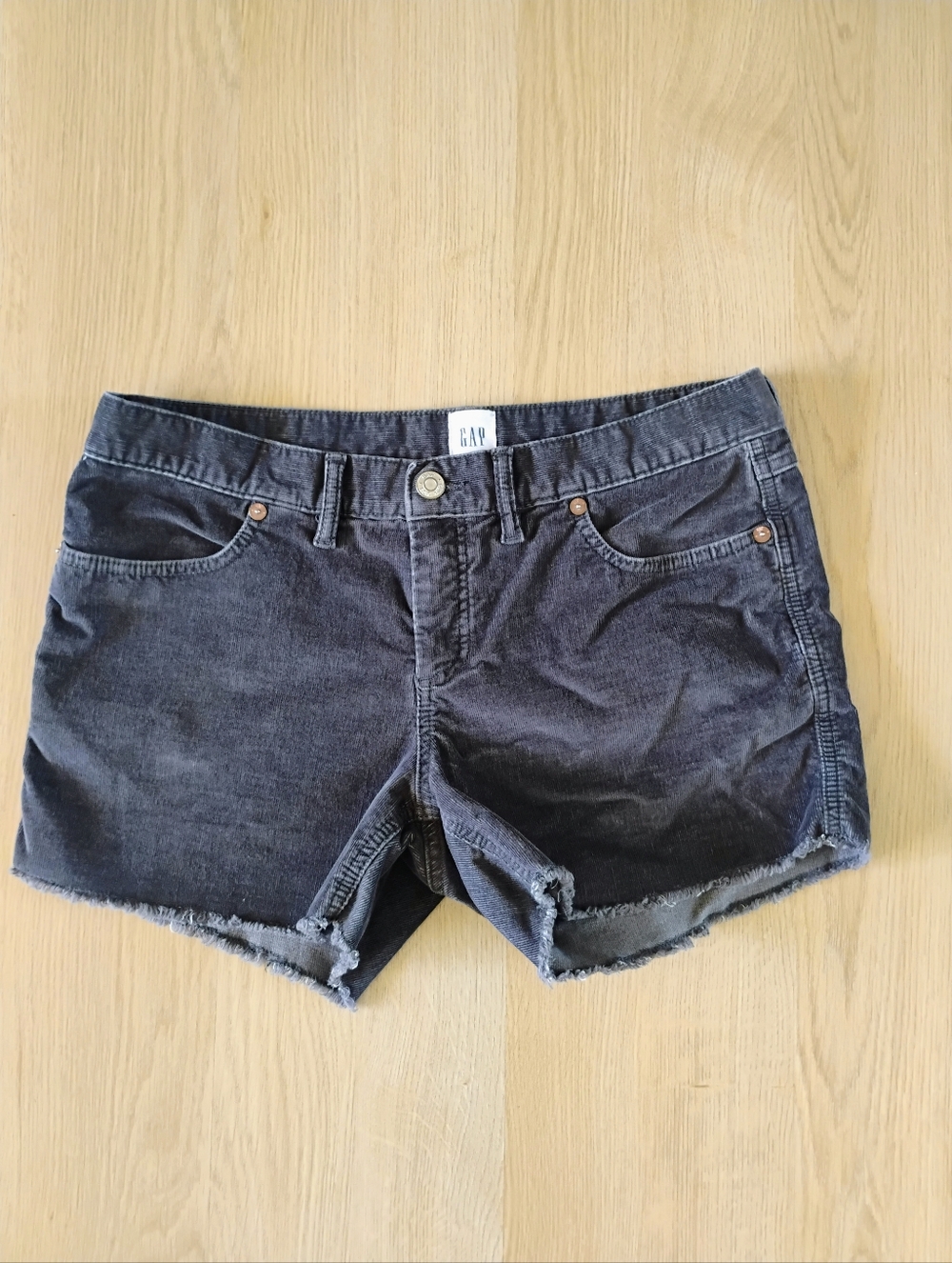 GAP Black Corduroy Raw-Hem Cutoff Style Shorts
